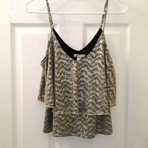 Belle du Jour Metallic Gold Club Top Sz S NWT